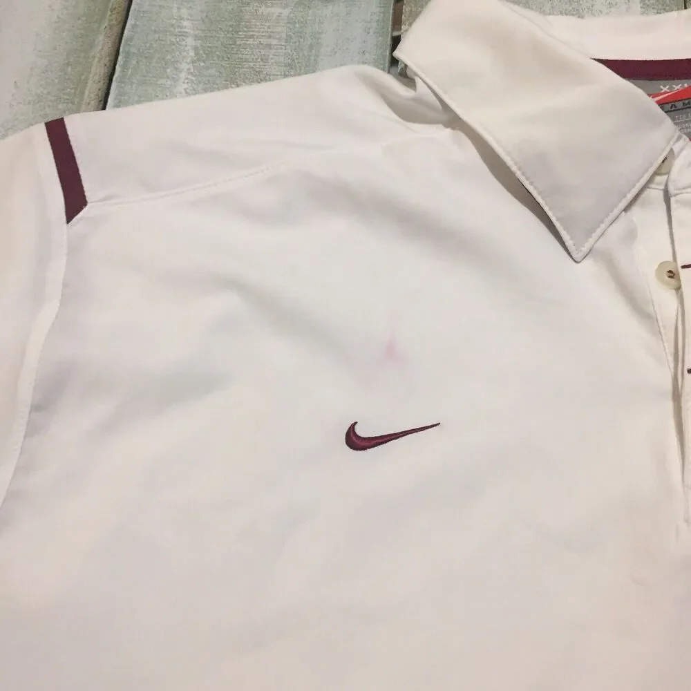 Florida State Seminoles Nike Fit Polo Men's Size XXL White/Burgundy FSU Football